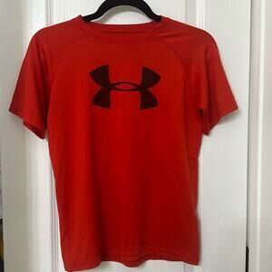 Under Armour Youth Medium Red T Shirt Heat Gear